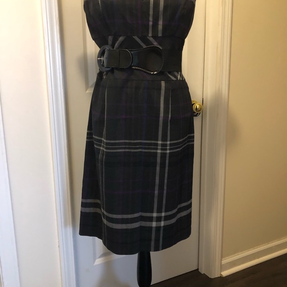 Karin Stevens brand grey/purple plaid dress - Picture 4 of 7